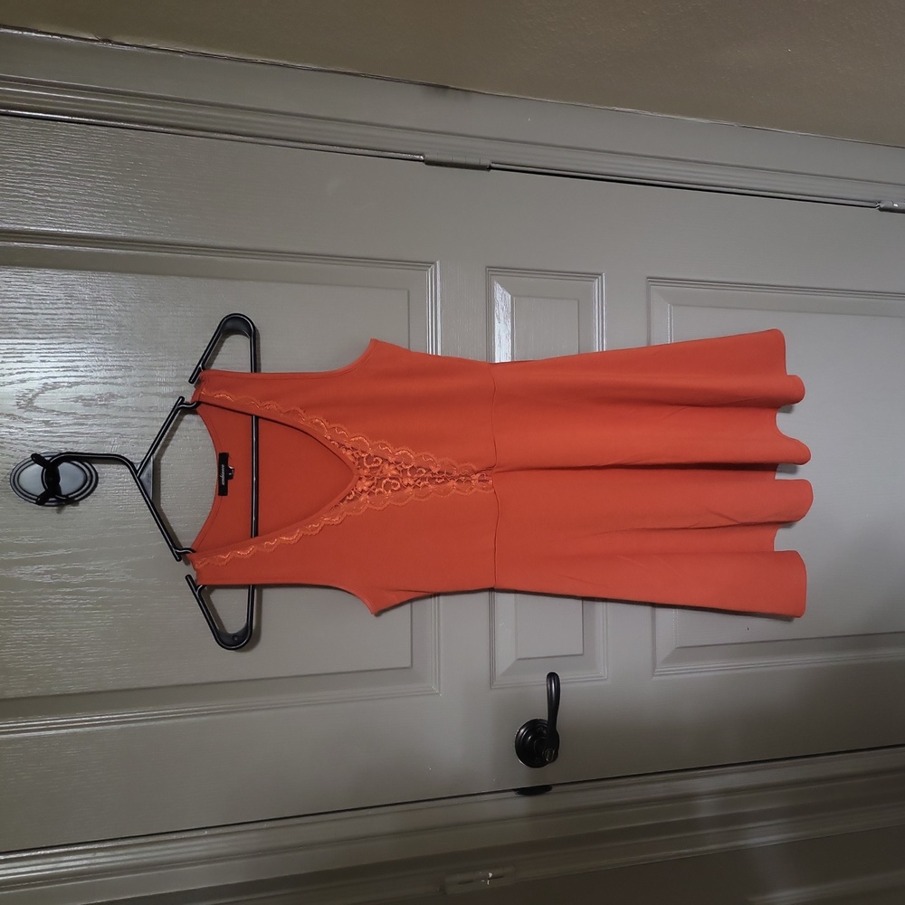 Red orange skater dress